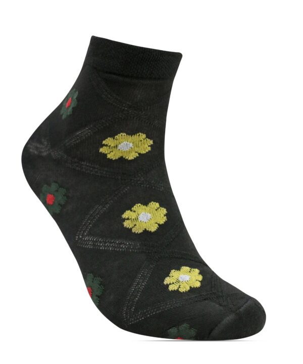 Black New Flower socks