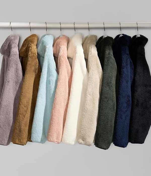 Alan Jones Clothing Women Polyester Fluffy Yarn Fleece Full-Zip Standard Length Jacket 5