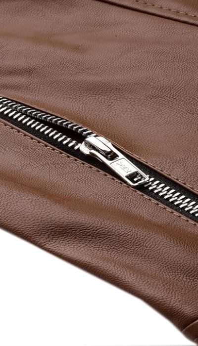 Leather Retail® Full Sleeve Brown Solid Jacket for Woman's Biker Style 4